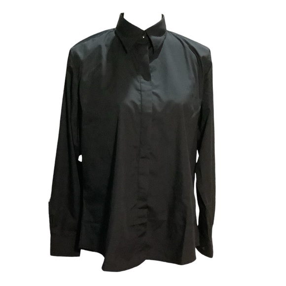 Womens Chef Works Size Large Button Up Kitchen Restaurant Staff Work Shirt Black - Picture 5 of 8